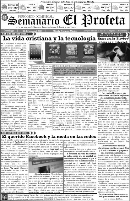 Semanario El Profeta Sexto Ejemplar 30 Junio 2013