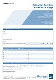 déclaration de sinistre annulation de voyage - Axa