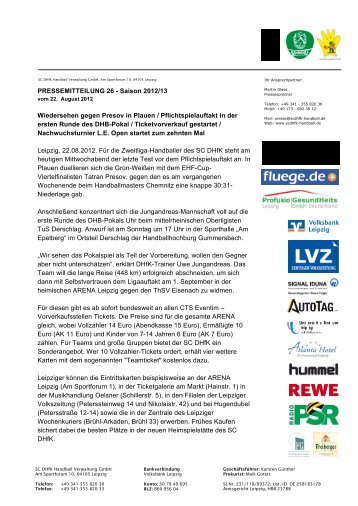 PRESSEMITTEILUNG 26 - SC DHfK Leipzig eV