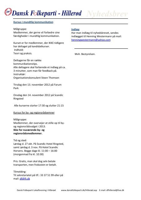 Nyhedsbrev nr. 4 2012 - Dansk Folkeparti