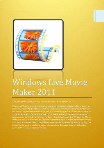 Windows Live Movie Maker 2011 - ICT KATHOtielt.be