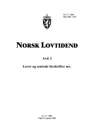 NORSK LOVTIDEND - Lovdata