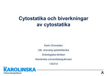 Cytostatika och biverkningar av cytostatika