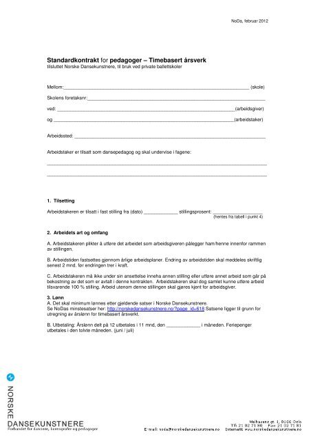 Stillingsprosent kontrakt