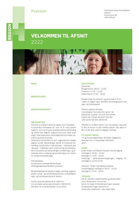 Velkommen til afsnit 2222.pdf - Region Hovedstadens Psykiatri