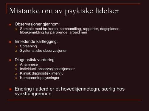 Kartleggingsverktøy for psykiske lidelser hos personer med ...