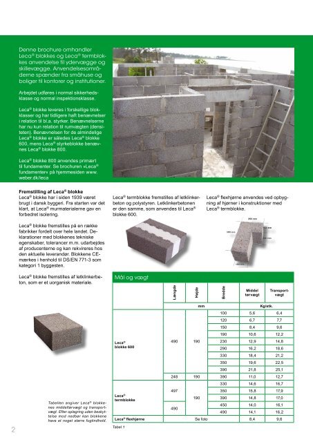 Brochure: Leca® blokmure - Weber