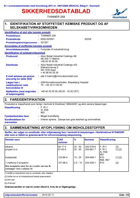 SIKKERHEDSDATABLAD - Carl Ras A/S