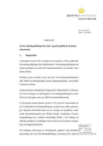 Læs hele Civilstyrelsens notat - Justitsministeriet