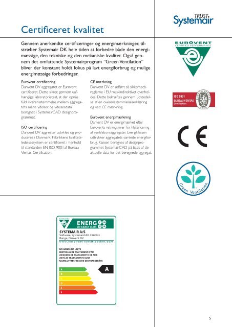 Danvent DV oversigt - Systemair