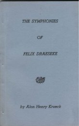 The Symphonies of Felix Draeseke: A Study in Consideration of ...