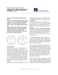 Negativ eller positiv? - Positive Riding