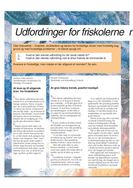 Udfordringer for friskolerne n - Friskolebladet