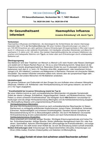 Haemophilus Influenza - Neckar-Odenwald-Kreis
