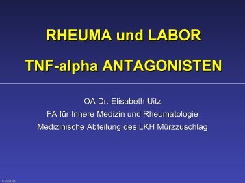 Rheuma und Labor - TNF-alpha Antagonisten