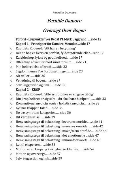 TAG ANSVAR FOR DIT LIV en holistisk guide til ... - Pernille Damore