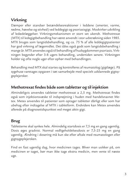 Methotrexat information - Sygehus Vendsyssel