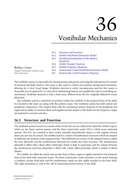 chapter 36 - Vestibular Mechanics - KEMT FEI TUKE