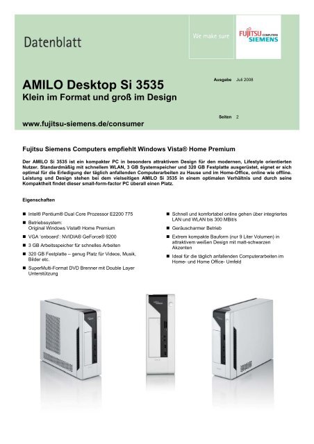 Datenblatt AMILO Desktop Si 3535 - IT-Einkauf.de