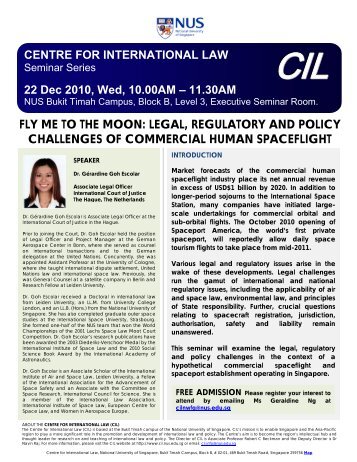 FLY ME TO THE MOON - Centre for International Law