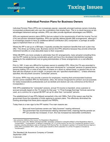 Individual Pension Plans for Business Owners (6400) - Standard Life