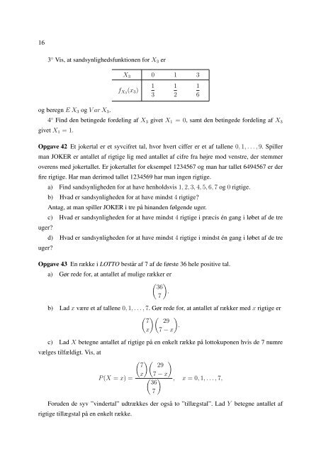 43 opgaver i sandsynlighedsregning - Aarhus Universitet