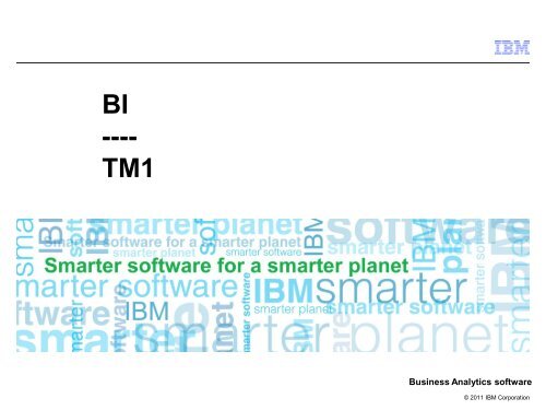 Using TM1 as a data source for Cognos BI Reporting