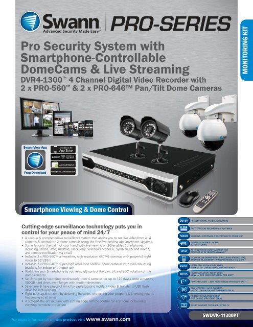 Pro Security System with Smartphone-Controllable DomeCams ...