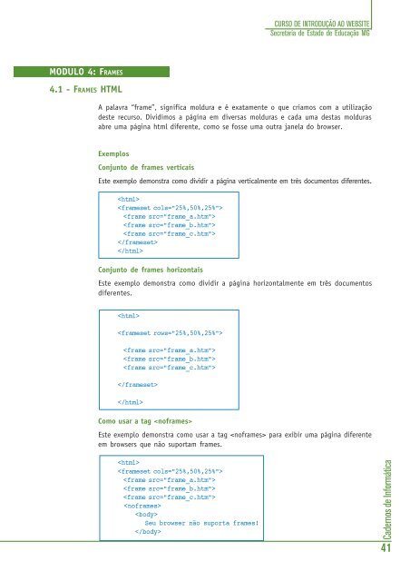 Cadernos de Informática - Portal do Professor