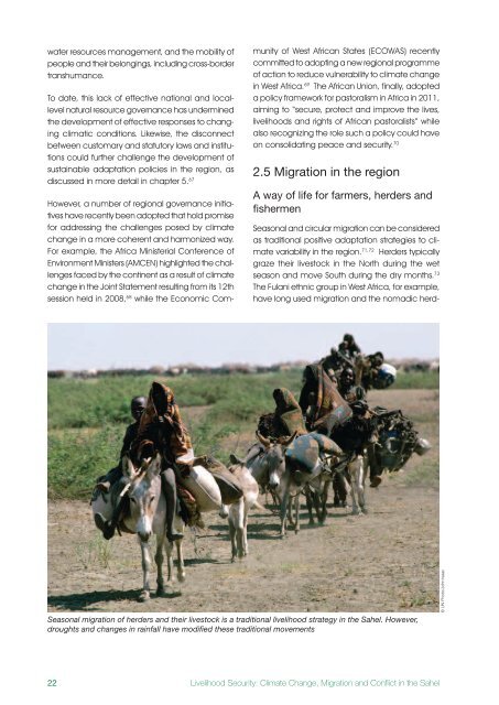 Livelihood Security: Climate change, conflict and migration in - UNEP