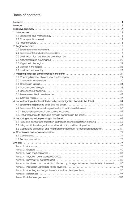 Livelihood Security: Climate change, conflict and migration in - UNEP