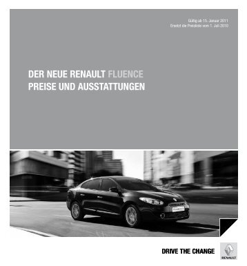 Der Neue reNault FlueNce Preise uND ausstattuNgeN