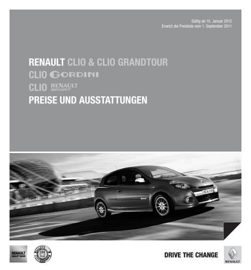 Renault clio &amp; clio GRandtouR clio clio PReise und ausstattunGen