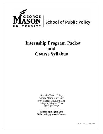 Internship Program Packet and Course Syllabus - George Mason ...