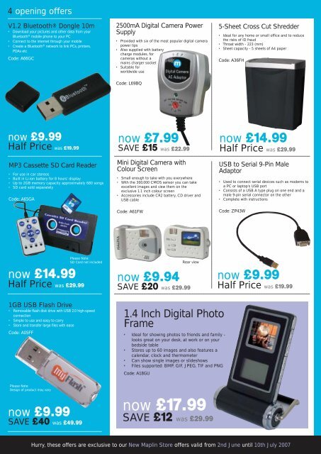 Thanet & Lincoln Leaflet - Maplin Electronics