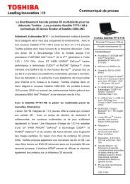 Communiqué de presse - Toshiba