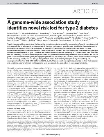 Sladek et al., 2007 - Duke Institute for Genome Sciences & Policy