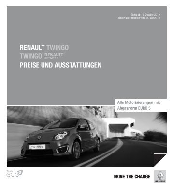 Renault twingo twingo PReise und ausstattungen - Renault Preislisten