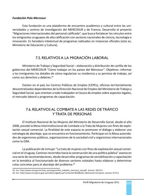 Perfil Migratorio de Uruguay - IOM Publications
