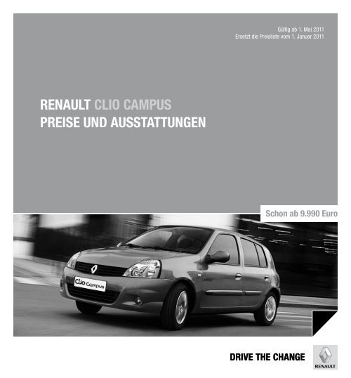 Renault clio campus pReise und ausstattungen - Renault Preislisten