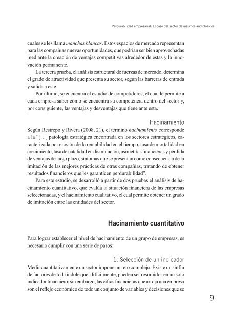 Perdurabilidad empresarial: El caso del sector de insumos ...