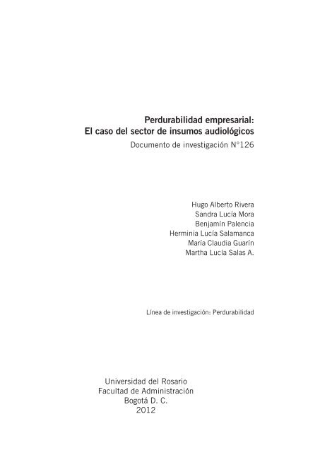 Perdurabilidad empresarial: El caso del sector de insumos ...