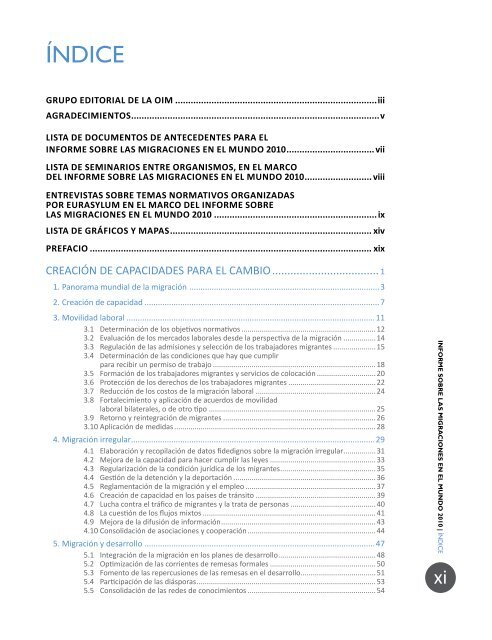 informe sobre las migraciones en el mundo 2010 - IOM Publications