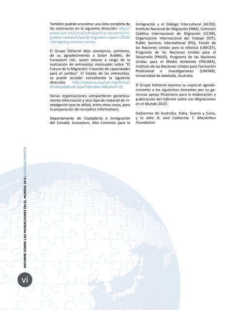 informe sobre las migraciones en el mundo 2010 - IOM Publications