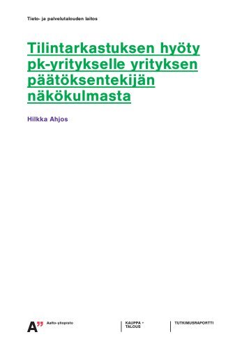 document Aalto_Report_KT_2012_005.pdf - Aalto-yliopisto