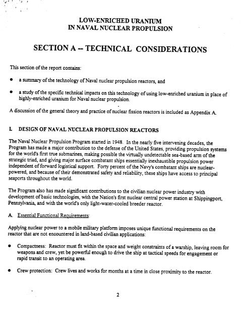 REPORT ON IN NAVAL NUCLEAR JUNE, 1995