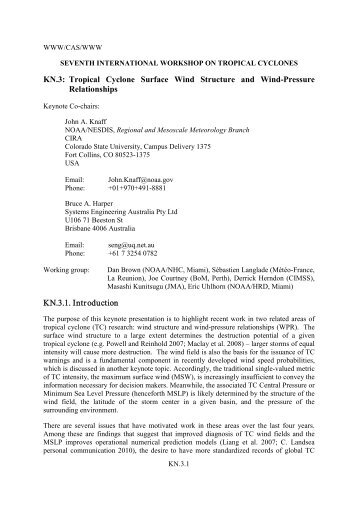 KN.3: Tropical Cyclone Surface Wind Structure and - RAMMB ...