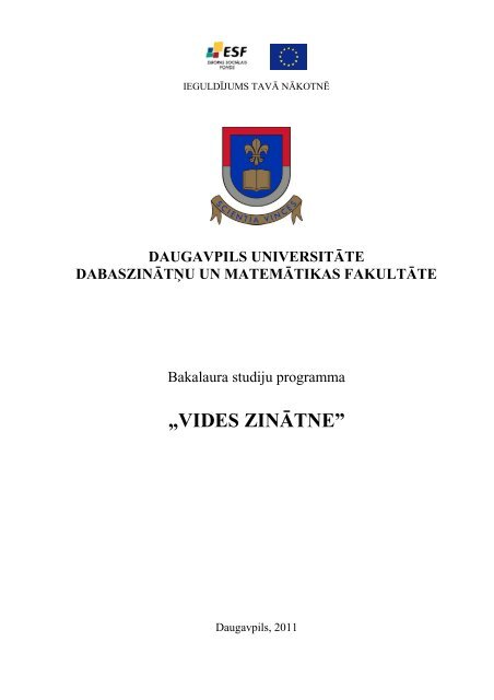„VIDES ZINĀTNE” - Daugavpils Universitāte