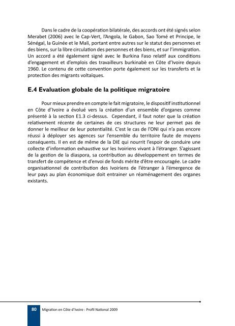 Migration en Côte d'Ivoire Migration en Côte d'Ivoire - IOM Publications