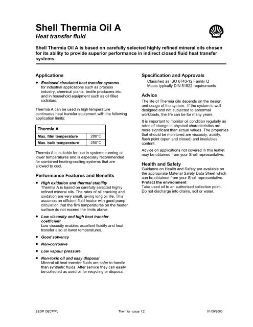 Shell Thermia Oil A